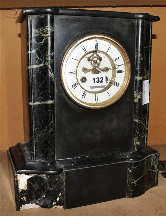 Green marble clock